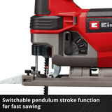 EINHELL Power X-Change Akku-Stichsäge TE-JS 18/100 Li - Solo, 18Volt rot/schwarz, ohne Akku und Ladegerät