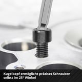 EINHELL Werkzeug-Pad T-Griff-Sechskant-Schraubendreher, in E-Case-Einleger schwarz/rot, 9-teilig, H2 - H10, Kugelkopf