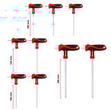 EINHELL Werkzeug-Pad T-Griff-Sechskant-Schraubendreher, in E-Case-Einleger schwarz/rot, 9-teilig, H2 - H10, Kugelkopf