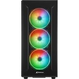 Sharkoon TG6M RGB, Tower-Gehäuse schwarz, Seitenteil aus gehärtetem Glas