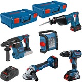 Bosch 5-teiliges 18Volt-Werkzeug-Set, GSB + GWS + GBH + GSA + GLI, ProCORE blau, 3x Li-Ion Akku ProCORE18V, 2 XL-BOXXen