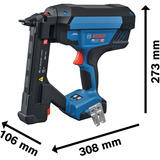 Bosch Professional Akku-Holztacker GTH 18V-38 2M Professional solo, 18Volt, Elektrotacker blau/schwarz, ohne Akku und Ladegerät, in L-BOXX