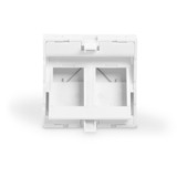 Digitus Frontplatte 2Port abgewinkelt, für Rahmen DN-93802-5-SH, Blende weiß, 45x45mm