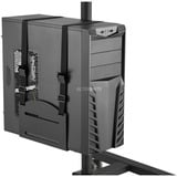 Digitus Mobiler Arbeitsplatz mit Höhenverstellung, Arbeitstisch schwarz, für PC, Monitor und Tastatur / Maus