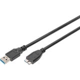 Digitus USB 3.2 Gen 1 Anschlusskabel USB-A > Micro USB-B schwarz, 1 Meter