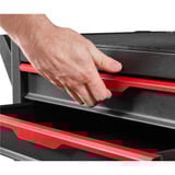 EINHELL Werkstattwagen leer, 6 Schubladen, Werkzeugwagen schwarz/rot, 4 flache, 2 hohe Schubladen