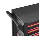 EINHELL Werkstattwagen leer, 6 Schubladen, Werkzeugwagen schwarz/rot, 4 flache, 2 hohe Schubladen