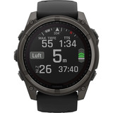 Garmin fēnix 8 - 51 mm, Solar, Sapphire, Smartwatch Carbongrau, Silikon-Armband, Edelstahl