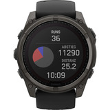 Garmin fēnix 8 - 51 mm, Solar, Sapphire, Smartwatch Carbongrau, Silikon-Armband, Edelstahl
