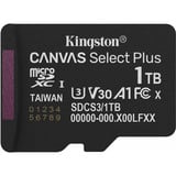 Kingston Canvas Select Plus 1 TB MicroSDXC, Speicherkarte schwarz, UHS-I U3, Class 10, V30
