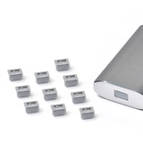 SMARTKEEPER ESSENTIAL Mini DisplayPort Lock (MD04) + Lock Key Mini (U04), Einsteckschloss Farbcode Grau, 4 Stück + 1 Schlüssel