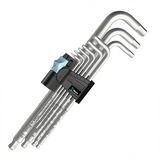 Wera 3950/9 Hex-Plus Stainless 1 SB Winkelschlüsselsatz, 9-teilig, Schraubendreher edelstahl, Edelstahl, mit Halteclip