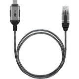 goobay Ethernet-Adapterkabel USB-C 3.2 Gen2 > RJ-45, Slim schwarz/grau, 10 Meter