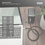 Digitus USB4 Gen 2x2 Kabel, USB-C Stecker > USB-C Stecker, 20Gbit/s schwarz/grau, 3 Meter, PD 3.0, Laden mit 60 Watt