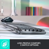 Logitech MX Mechanical, Tastatur hellgrau/dunkelgrau, DE-Layout, taktile Schalter, Logi Bolt, Bluetooth