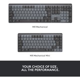 Logitech MX Mechanical, Tastatur hellgrau/dunkelgrau, DE-Layout, taktile Schalter, Logi Bolt, Bluetooth