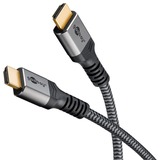 goobay Plus Ultra High-Speed HDMI-Kabel, 8K @ 60Hz grau, 2 Meter