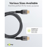 goobay Plus Ultra High-Speed HDMI-Kabel, 8K @ 60Hz grau, 2 Meter