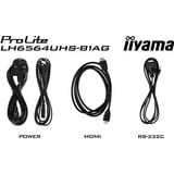 iiyama ProLite LH6564UHS-B1AG, Public Display schwarz (matt), UltraHD/4K, VA, WiFi, Fernbedienung