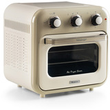 Ariete Heißluftfritteuse und Mini-Ofen 3in1 Vintage Beige weiß/beige, 1.350 Watt, Garraum 16 Liter, mit Sichtfenster