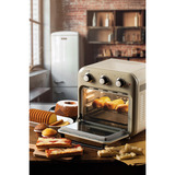 Ariete Heißluftfritteuse und Mini-Ofen 3in1 Vintage Beige weiß/beige, 1.350 Watt, Garraum 16 Liter, mit Sichtfenster