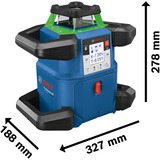 Bosch Professional Akku-Rotationslaser GRL 650 CVHG Professional, 18Volt, mit Halterung blau, Akku ProCORE18V 4,0Ah, Koffer, grüne Laserlinie
