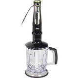 Braun MultiQuick 9 Stabmixer MQ 9147X edelstahl/schwarz, 1.200 Watt, mit 2 Zerkleinerern, Kartoffelstampfer, Schneebesen