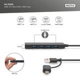 Digitus USB 3.0 Hub 4-Port Slim Line, USB-Hub schwarz