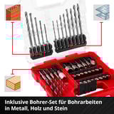 EINHELL Bit- und Bohrer-Set für Holz, Stein und Metall in L-CASE, 40-teilig, Bohrer- & Bit-Satz 