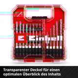 EINHELL Bit- und Bohrer-Set für Holz, Stein und Metall in L-CASE, 40-teilig, Bohrer- & Bit-Satz 