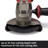 EINHELL Power X-Change Akku-Winkelschleifer TE-AG 18/125-2 Li Kit, 18Volt rot/schwarz, Li-Ion-Akku 4,0Ah