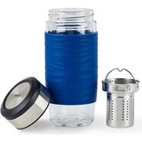 Emsa TEA MUG Tee-Thermobecher 0,4 Liter blau/transparent, Glas, Drehverschluss