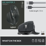 Logitech MX Master 3, Maus graphit, 7 Tasten, 2,4 GHz, Bluetooth, kompatibel mit PC/Mac/iPadOS