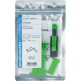 SMARTKEEPER ESSENTIAL CF Port Lock (CF04) + Lock Key Mini (U04), Einsteckschloss Farbcode Grün, 4 Stück + 1 Schlüssel