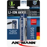 Ansmann Li-Ion Akku 18650 3400 mAh mit Micro-USB Ladebuchse 18650, 1 Stück