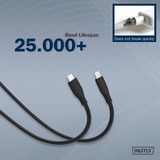 Digitus USB 2.0 Silikon-Kabel USB-C > Lightning, MFI zertifiziert schwarz, 2 Meter, PD 2.0, Laden mit bis zu 60 Watt