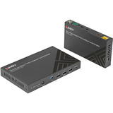 Lindy 70m Cat.6A HDMI 4K60 & Typ C HDBaseT 3.0 KVM Extender, HDMI Verlängerung schwarz