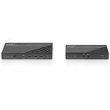 Lindy 70m Cat.6A HDMI 4K60 & Typ C HDBaseT 3.0 KVM Extender, HDMI Verlängerung schwarz