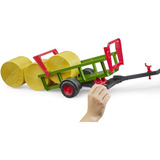 bruder 02204 Rundballensammler mit 3 Rundballen, Modellfahrzeug 