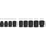 Bosch Professional PRO Impact Steckschlüsseleinsatz-Set 3/8", 9-teilig schwarz, Standard