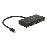 DeLOCK DisplayPort 1.2 Splitter 1x mini DisplayPort > 4x DisplayPort 4K, Video-Splitter schwarz, 30cm