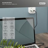 Digitus USB 2.0 Anschlusskabel USB-C > USB-C schwarz, 3 Meter, PD, Laden mit bis zu 15 Watt