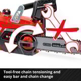 EINHELL Akku-Kettensäge GE-LC 18 Li Kit, 18Volt rot/schwarz, Li-Ionen Akku 3,0Ah
