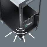 Wera 9706 Tool Rebel Werkstattwagen Stainless 2, mit Bestückung, Werkzeugwagen schwarz/silber, 191-teilig, im exklusiven Tool Rebel Design