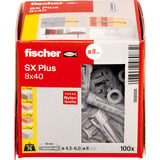 fischer Spreizdübel SX Plus 8x40 hellgrau, 100 Stück