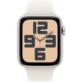 Apple Watch SE, Smartwatch champagner, Aluminium, 44 mm, Sportarmband Polarstern M/L, Cellular