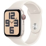 Apple Watch SE, Smartwatch champagner, Aluminium, 44 mm, Sportarmband Polarstern M/L, Cellular