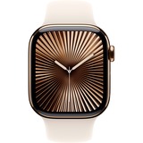Apple Watch Series 10, Smartwatch gold, Titangehäuse, 42 mm, Sportarmband Polarstern S/M, Cellular