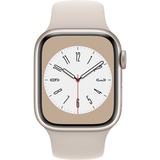 Apple Watch Series 8, Smartwatch champagner, 41 mm, Sportarmband, Aluminium-Gehäuse