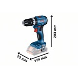Bosch Akku-Schlagbohrschrauber GSB 18V-45 Professional, 18Volt blau/schwarz, 2x Li-Ionen Akku 2,0Ah, in L-BOXX